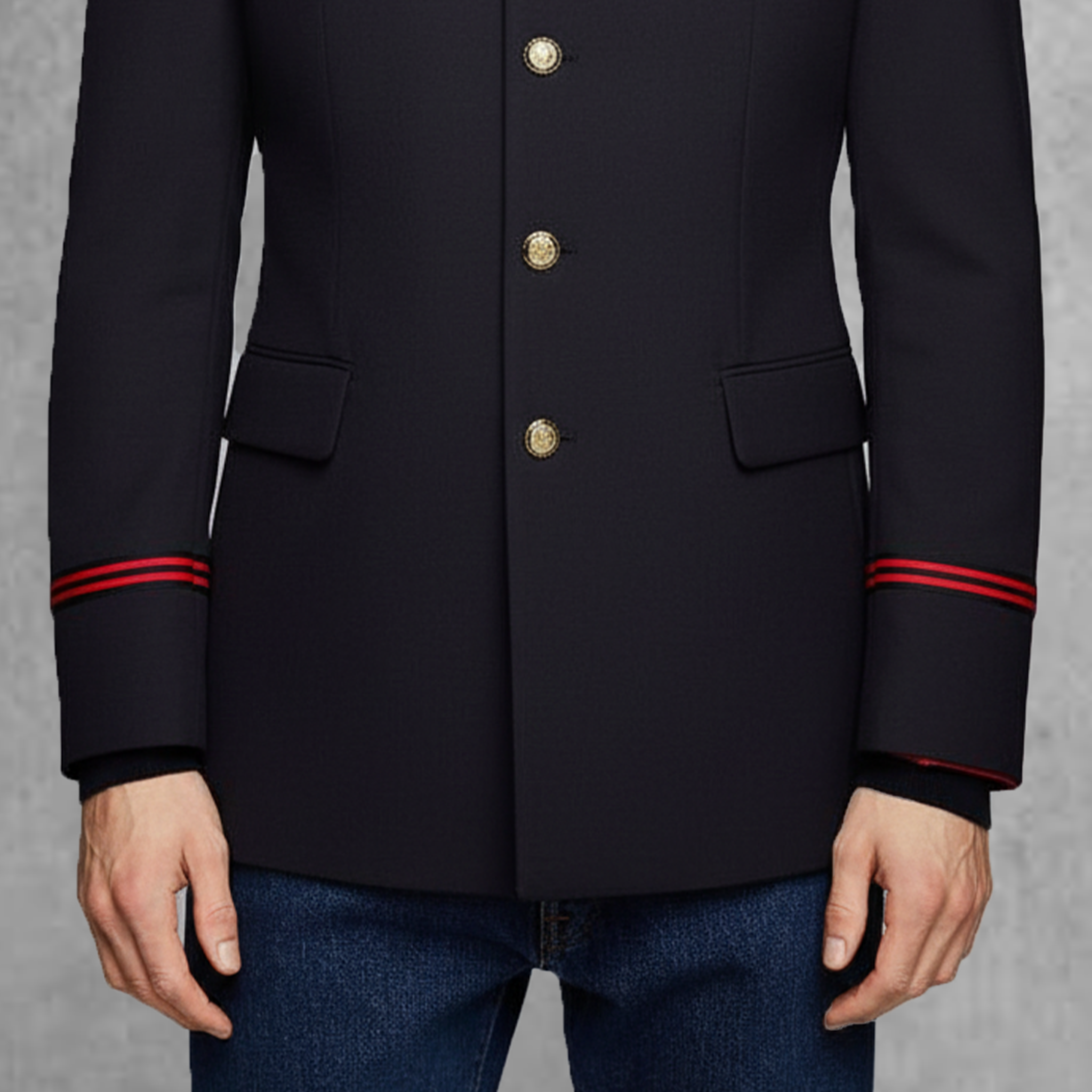Men's Classic Vintage Stand Collar Twill Cotton Blend Single Breasted Slim Fit Jacket MTA1692I6K