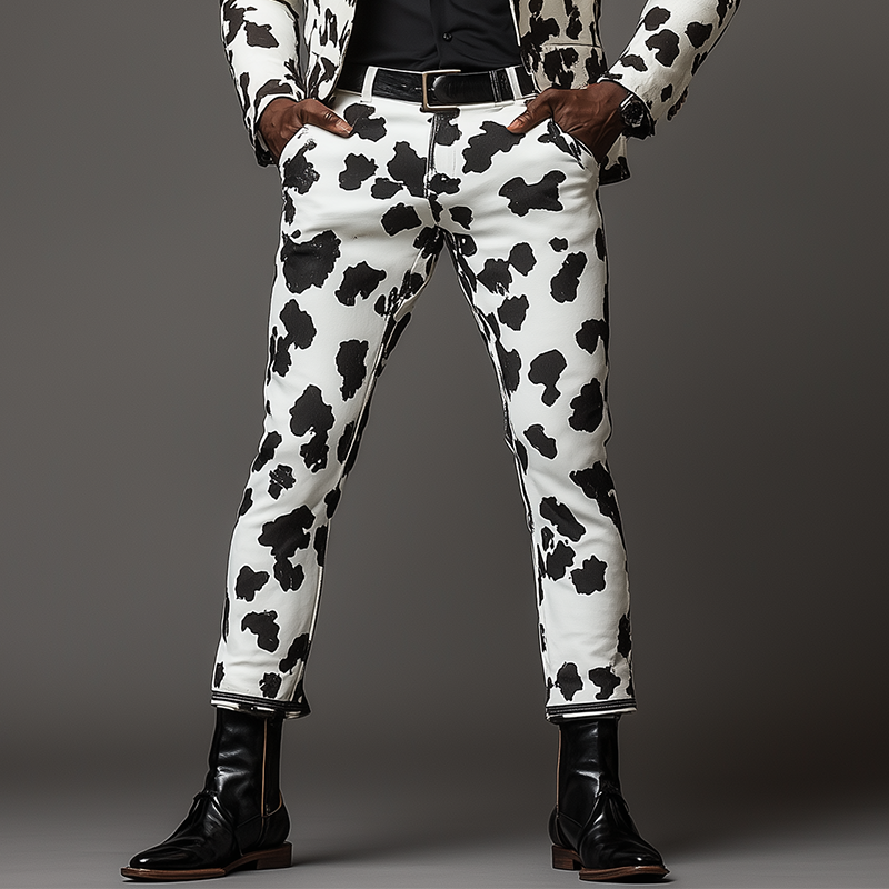 Men's Summer Fashion Cow Print Cotton Blended Casual Pants MTA0107G3P