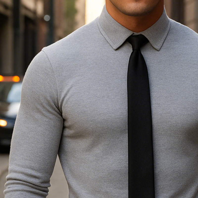 Men's Retro Casual Street Business Knitted Lapel Long Sleeve Shirt MTA0645H5TO