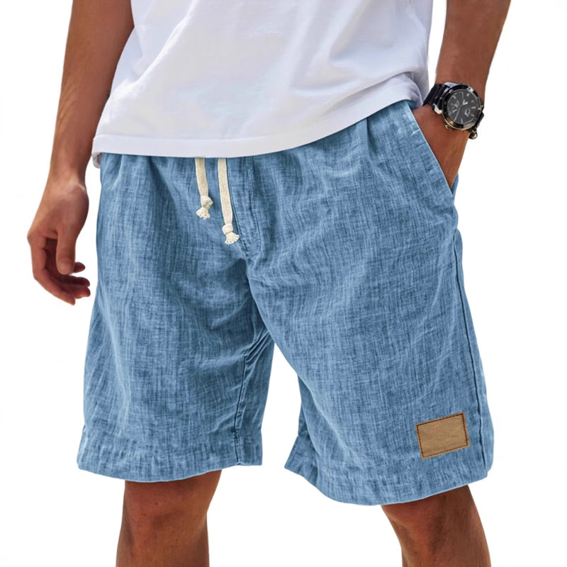 Men's Casual Cotton and Linen Beach Shorts MTA0650E1X