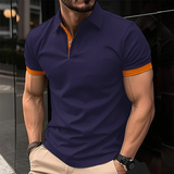 Men's Casual Color Block Short Sleeve POLO Shirt 43371751Y