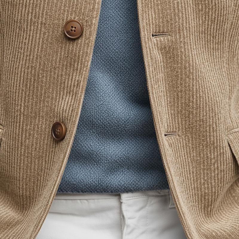 Men's Winter Retro Corduroy Stand Collar Button Jacket MTA2883K8P