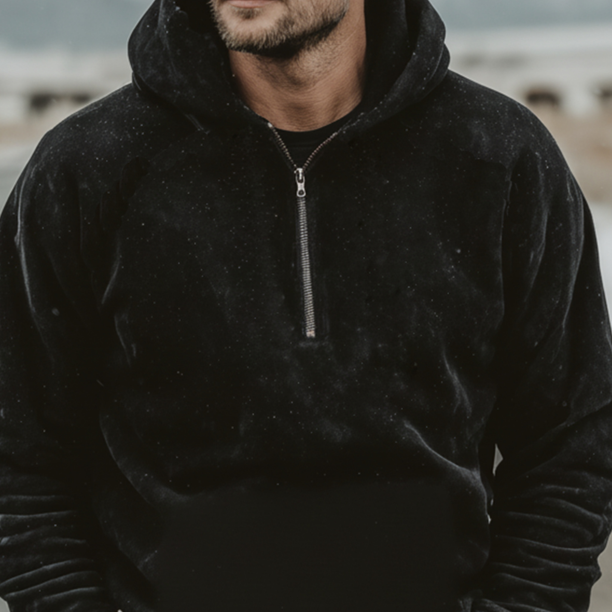 Men's Classic Retro Western Style Faux Suede Hoodie MTA1722K6K