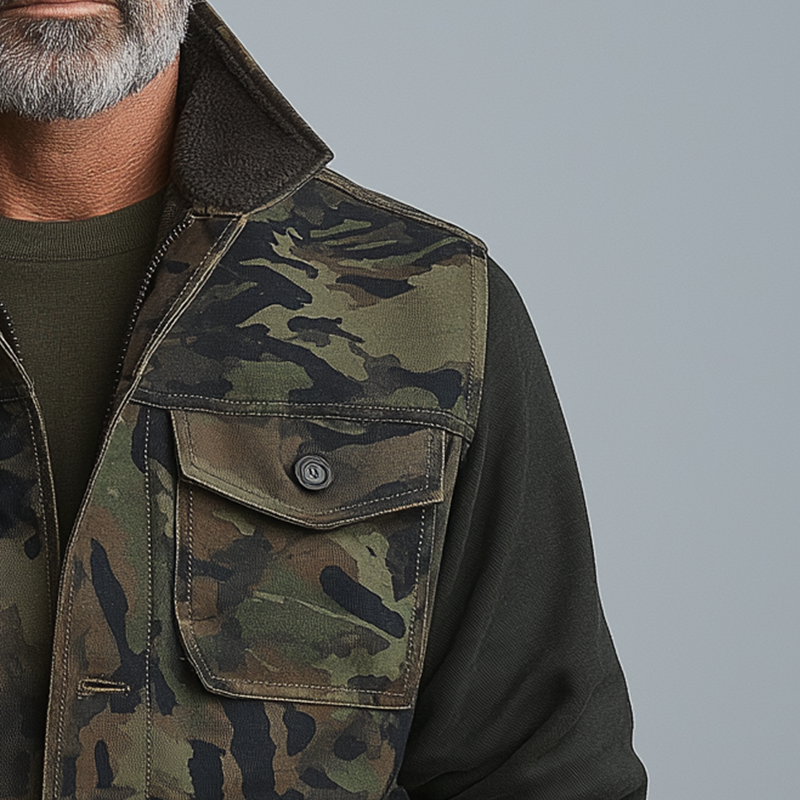 Men's Vintage Camouflage Cotton Blend Vest MTA0592H9P