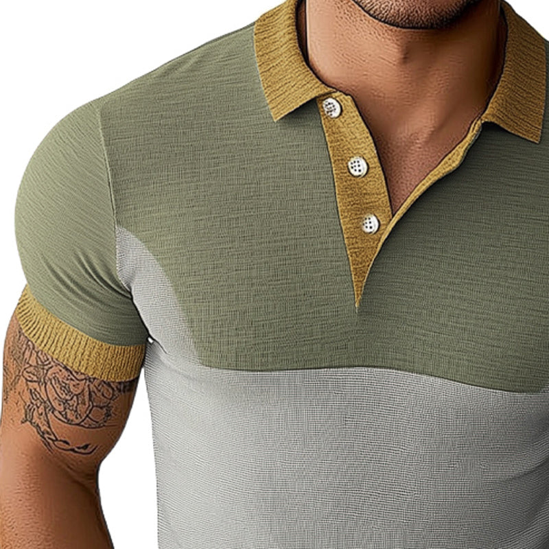 Men's Summer Skin Friendly and Comfortable Polo T-Shirt MTA2895C3U