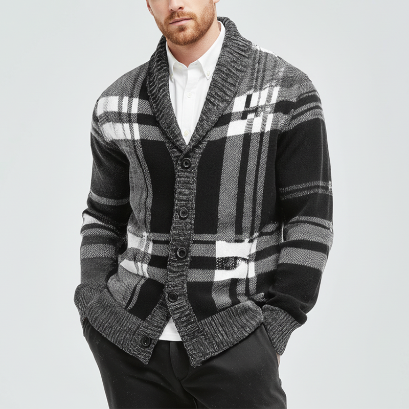 Men's Winter Simple And Elegant Button-down Cotton Knitted Cardigan MTA1645J8P