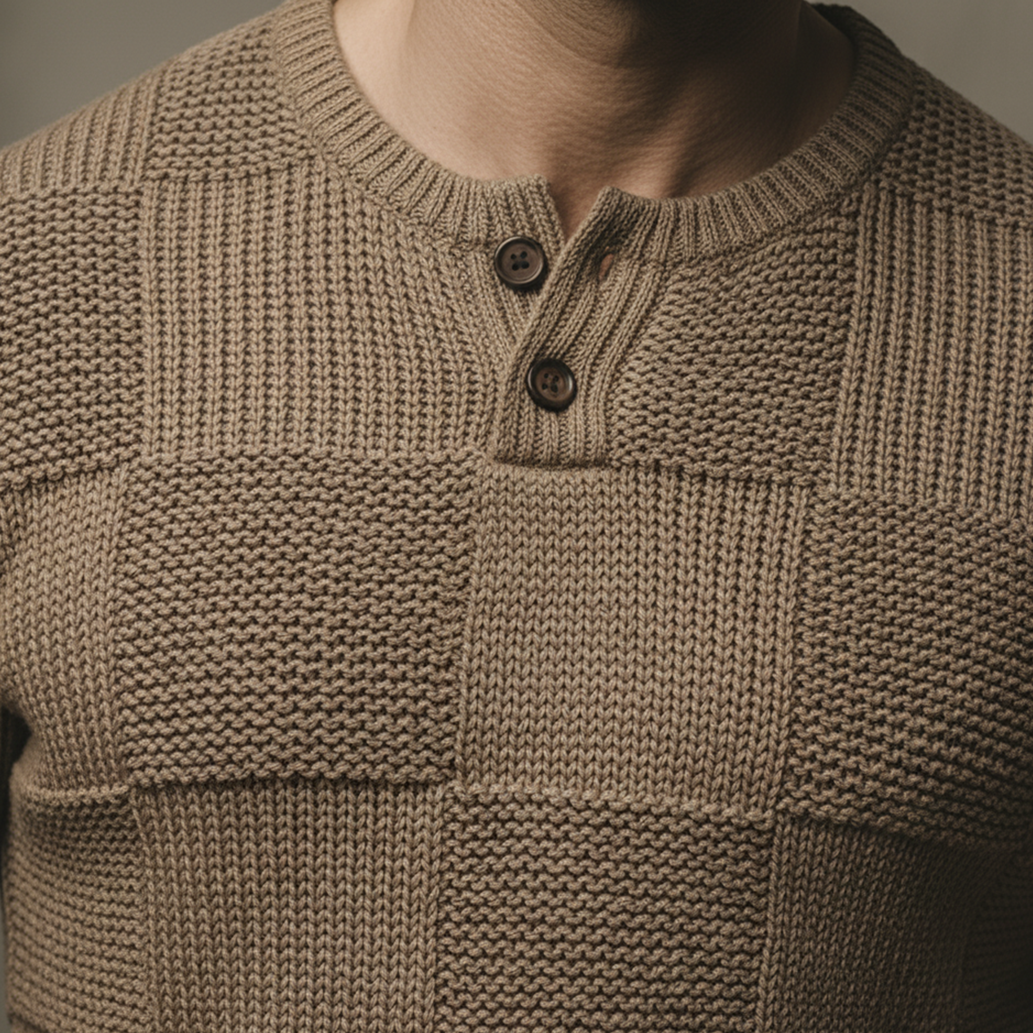 Men's Classic Casual Henry Slim Fit Sweater MTA1494K1K