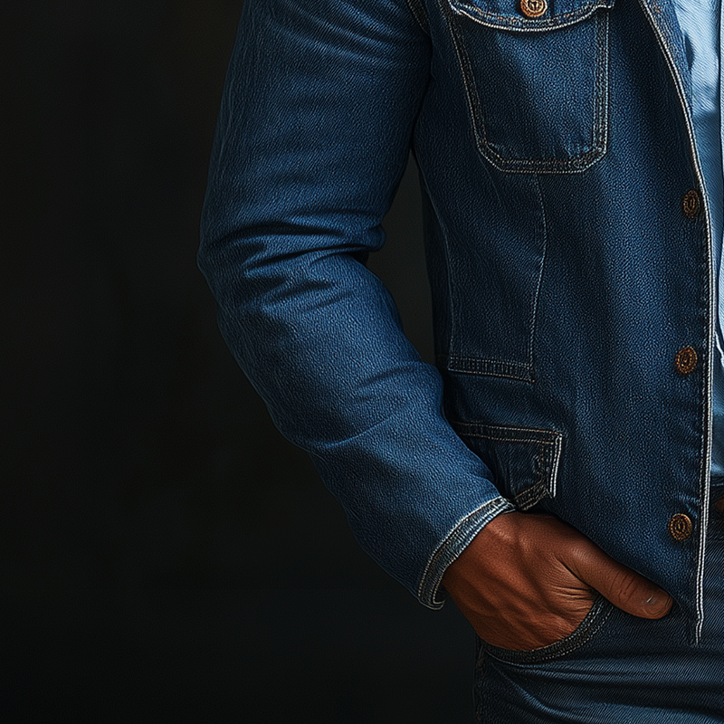 Men's Vintage Washed Denim Blazer MTA2132G8P