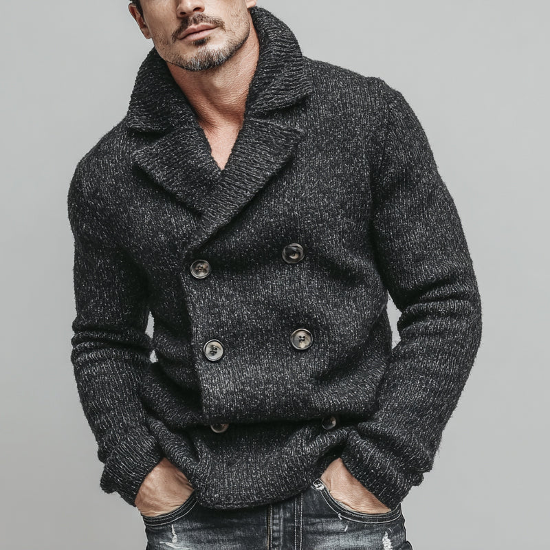 Men's Casual Solid Color Knitted Double-breasted Cardigan MTA1637J7X