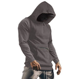 Men's Casual Solid Color Hooded Long Sleeve Sweatshirt 55739411Y