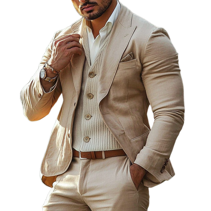 Men's Cotton Solid Color Casual Blazer MTA2665H0X