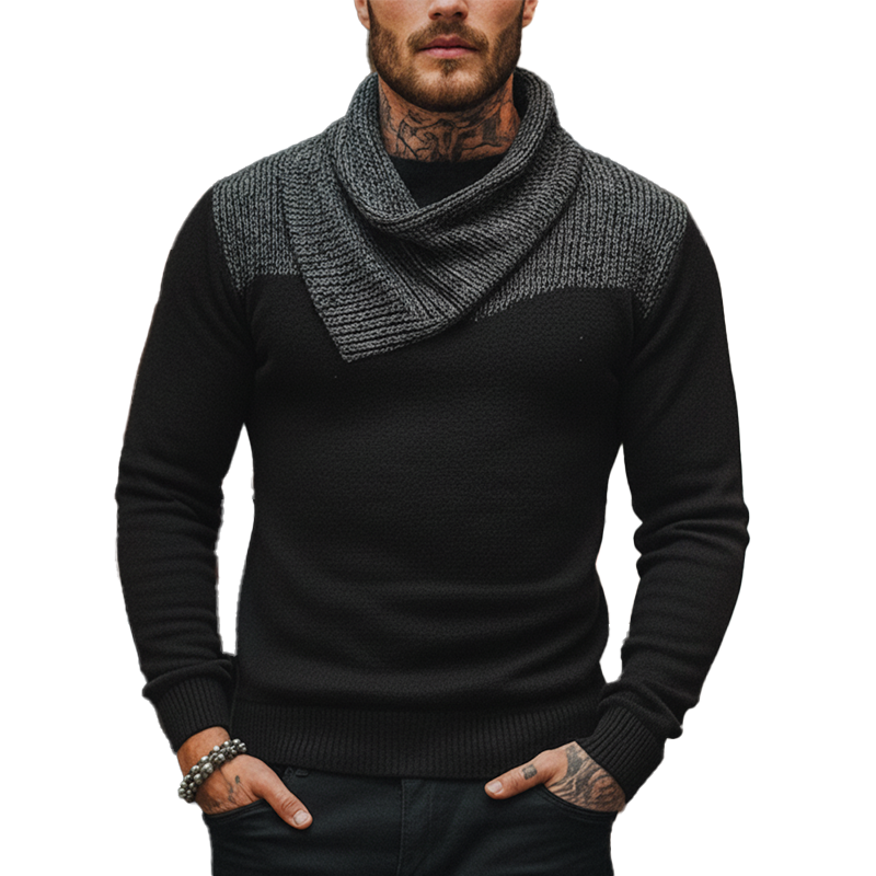 Men's Winter Vintage Cotton Knit Sweater (Detachable Collar) MTA2191J2P