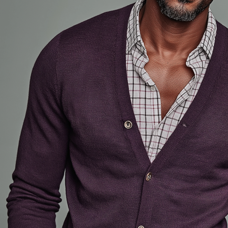 Men's Vintage Casual Solid Color Knitted Button  Sweater Cardigan MTA1523I9TO