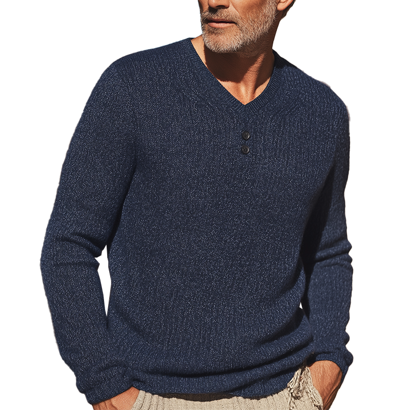 Men's Fashion Mixed Color Knitted Long Sleeve Sweater MTA1343H3P