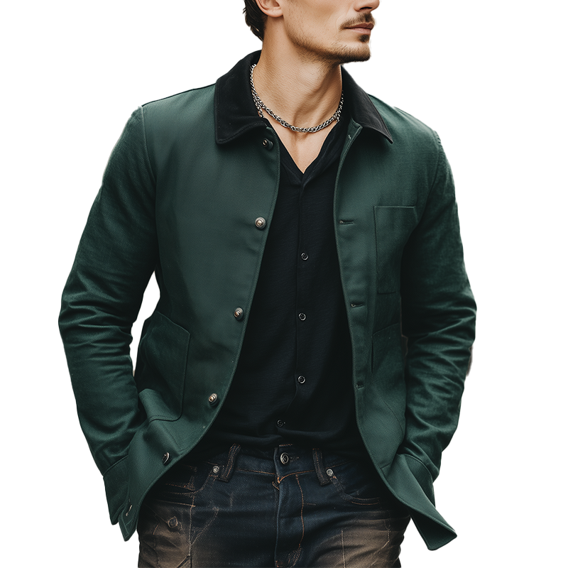 Men's Autumn/Winter Vintage Cotton Blend Jacket (Lined) MTA2287I8P