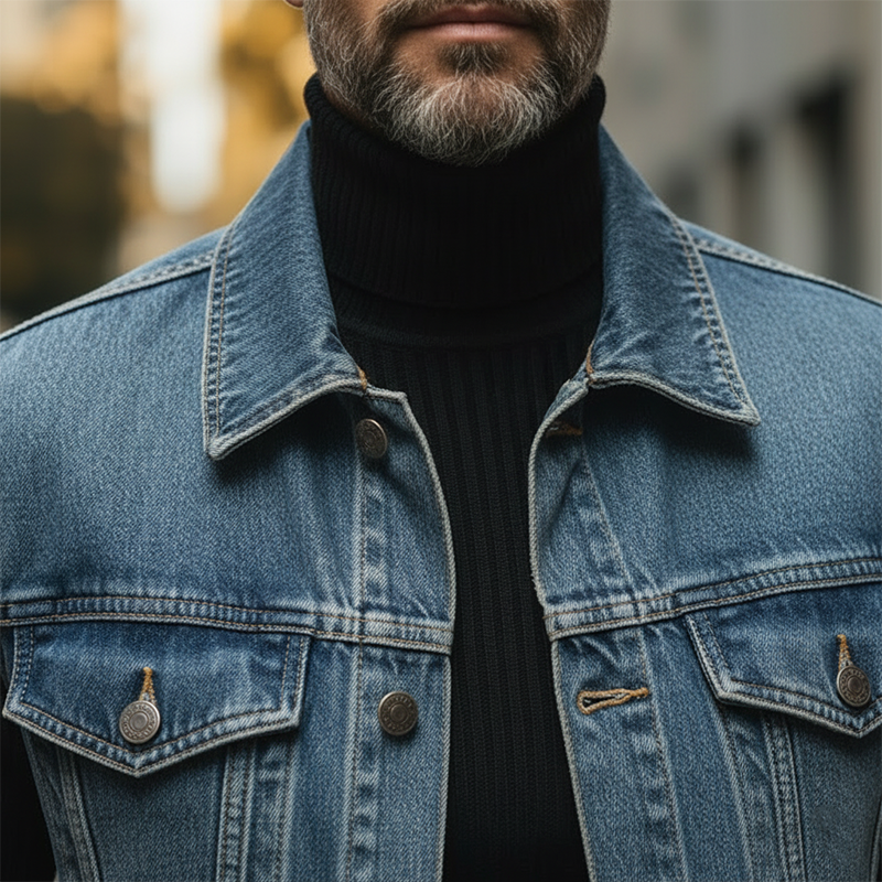 Men's Vintage Washed Denim Vest MTA1932L4P