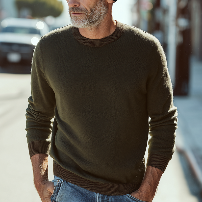 Men's Autumn And Winter Simple Knitted Warm Sweater MTA0809I9P