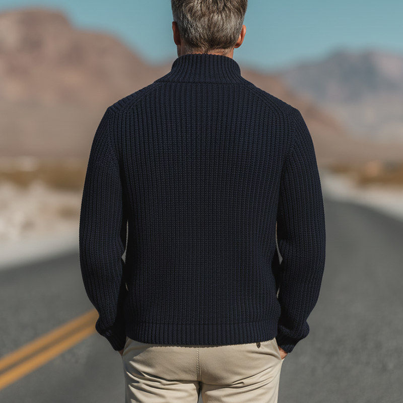 Men's Autumn And Winter Fashion Double-breasted Cotton Yarn Knitted Cardigan MTA2325I7P