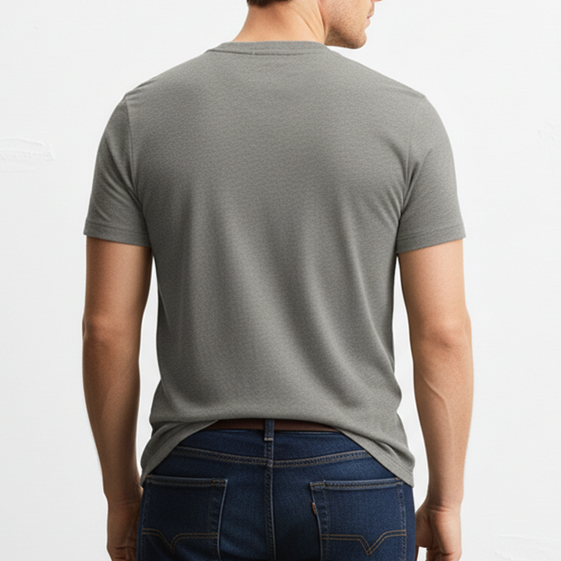 Men's Business Three-Button Henley Collar Short-Sleeve T-Shirt MTZ1276B6U