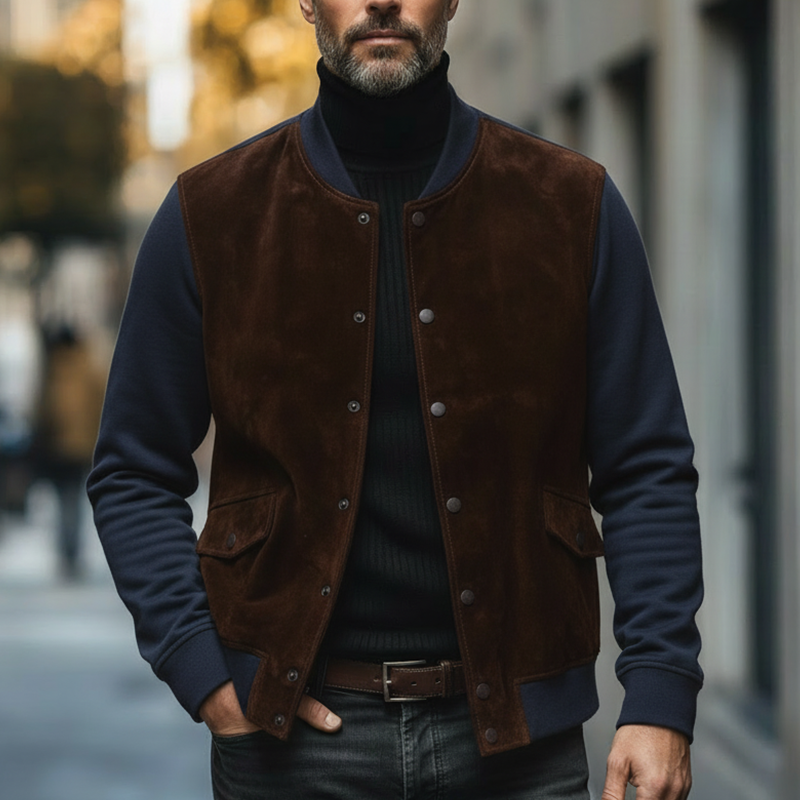 Men's Winter Vintage Faux Suede Cotton Blend Button-up Jacket MTA1734L1P