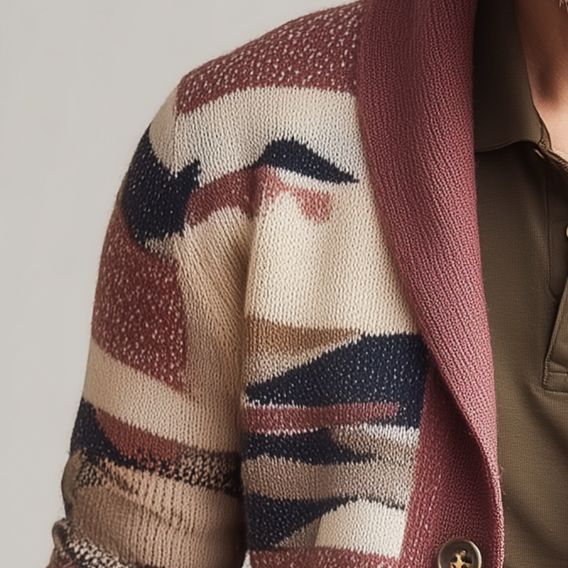 Men's Vintage Camouflage Knitted Cardigan MTA0830H3P
