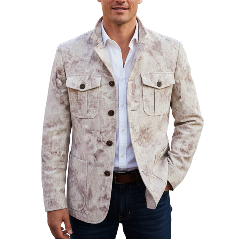 Men's Vintage Elegant Suede Button-Up Jacket MTA1595I4U