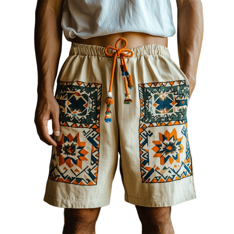 Men's Summer Navajo Style Geometric Print Shorts MTA0991E3U