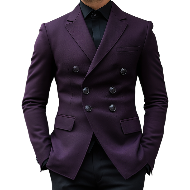 Men's Retro Casual Double-Breasted Blazer MTA3019L2TO