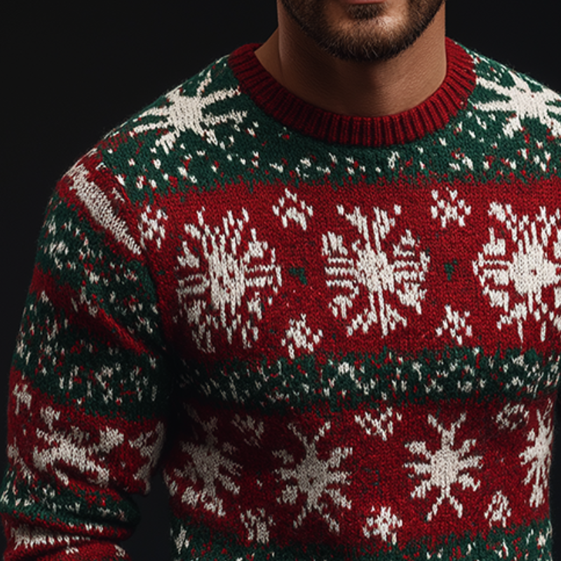 Men's Retro Casual Christmas Crew Neck Sweater MTA0570K6TO