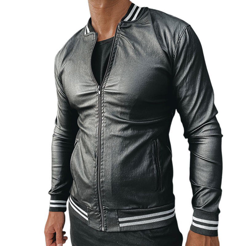 Men's Vintage Casual Slim Fit Zipper Leather Jacket MTA0485G9TO