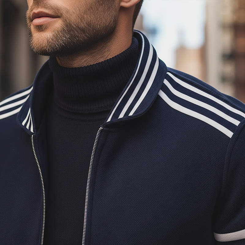 Men's Vintage Simple Cotton Blend Zip-up Jacket MTA1743L8P