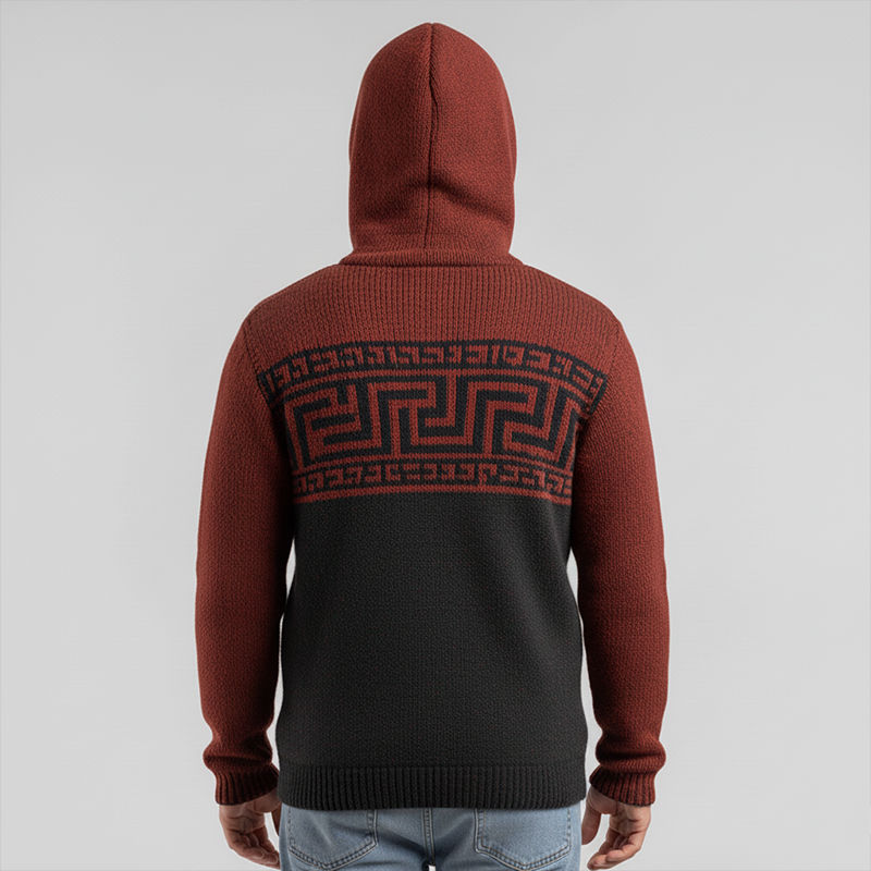 Men's Winter Fashion Knitted Jacquard Cotton Zipper Cardigan MTA2344J9P