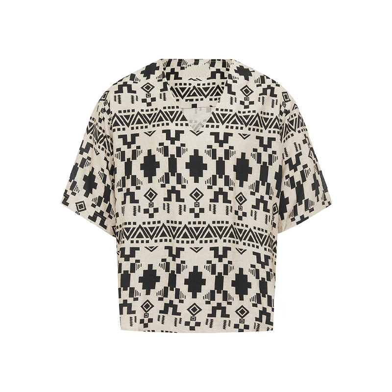 Men's Spring And Summer Fashion Casual Chiffon Printed V-Neck Short Sleeve T-Shirt Shorts Set MTA0954G6K