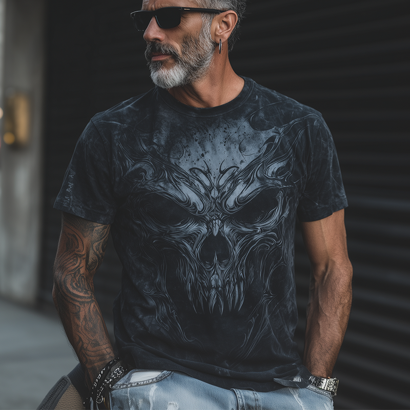 Men's Summer Fashion Street Print Polyester Blend Short-Sleeved T-Shirt MTA0390G0P