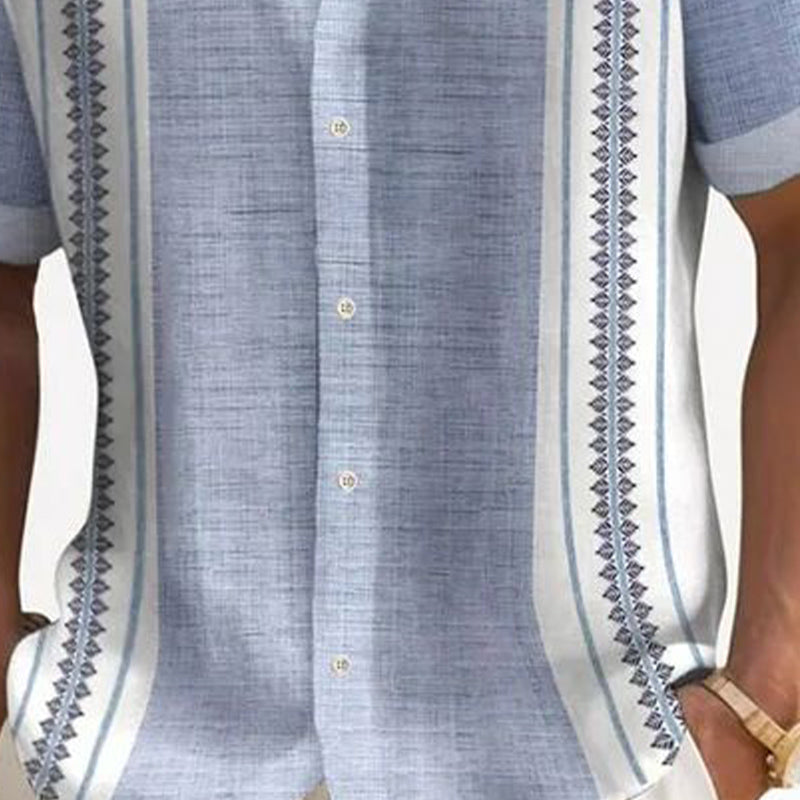 Men's Summer Comfort Printed Casual Short Sleeve Shirt MTA1577E3U