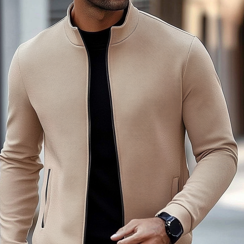 Men's Blended Baseball Collar Solid Jacket MTA2037H9X