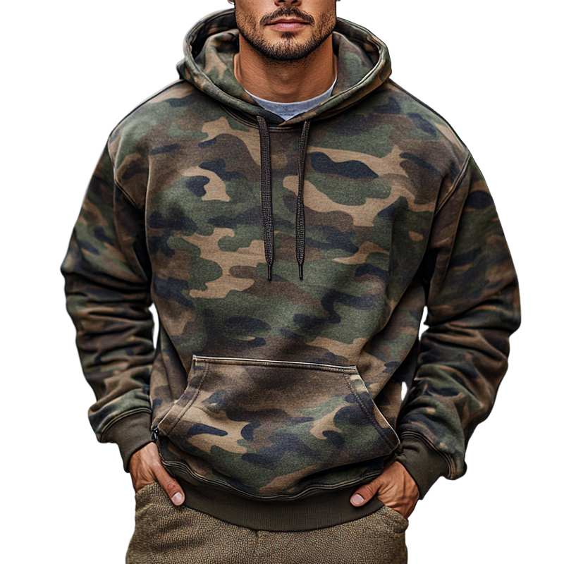 Men's Casual Loose Camouflage Print Hoodie MTA0820I9X