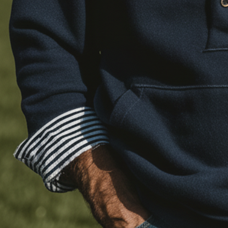 Men's Autumn Fashion Sailor Collar Large Pocket Cotton Blended Sweatshirt MTA1862I3P