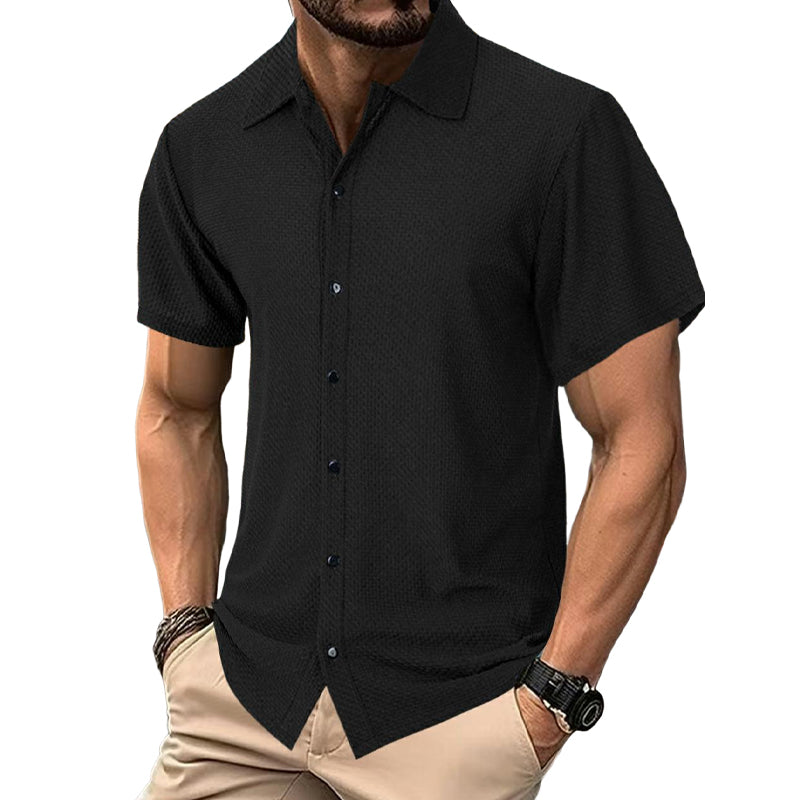 Men's Casual Textured Short Sleeve Shirt MTA0944E1X