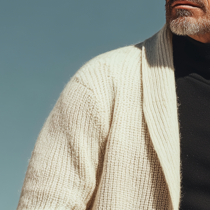 Men's Fashion Shawl Collar Knitted Solid Color Cardigan MTA1154I6P
