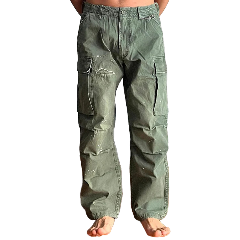 Men's Loose Large Pocket Wear-resistant Cargo Paratrooper Pants 35879567Z