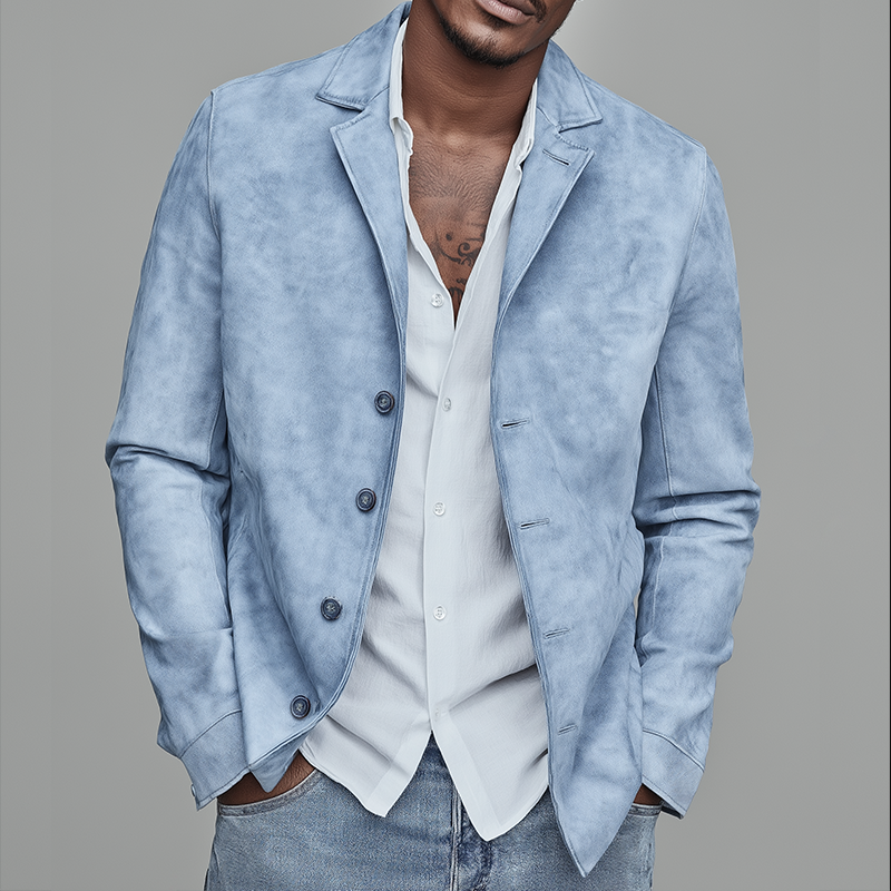 Men's Retro Casual Faux Leather Lapel Jacket MTA2902J2TO