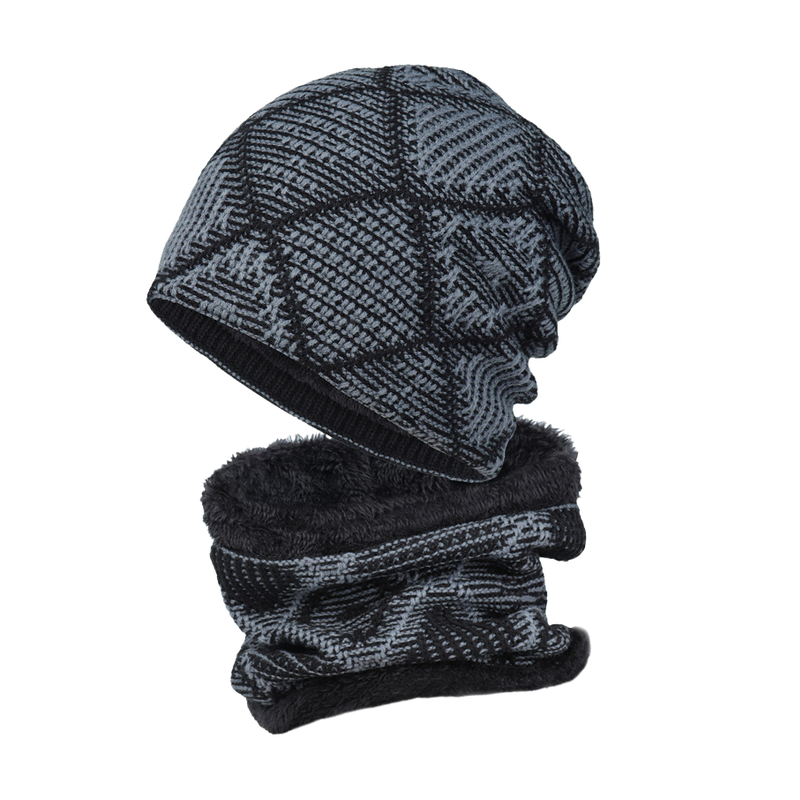 Set di due pezzi da uomo all'aperto più caldo cappello lavorato a maglia e sciarpa 26212268F