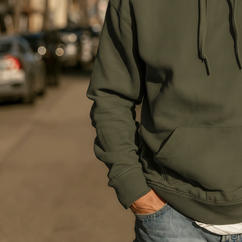 Men's Autumn Fashion Solid Color Large Pocket Hooded Sweatshirt MTA1329I7P