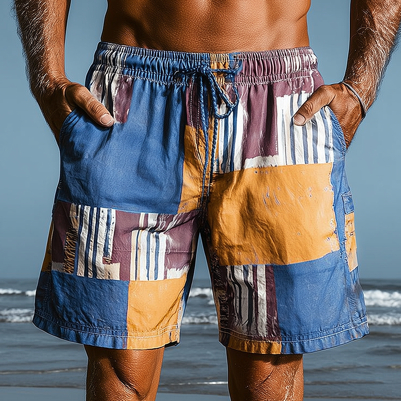 Men's Summer Fashion Printed Cotton Blended Casual Shorts MTA1023G6P