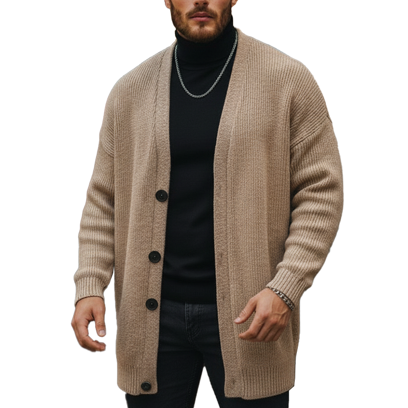 Men's Winter Simple Button Closure Cotton Knit Cardigan MTA1776J7P