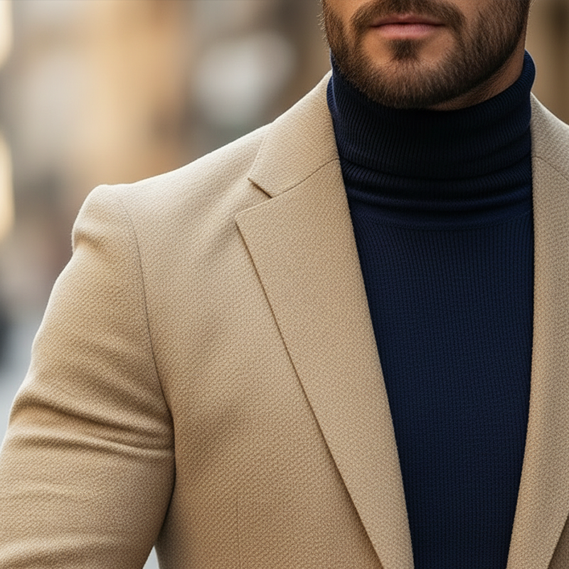 Men's Winter Retro Faux Wool Button Suit Jacket MTA1240L1P