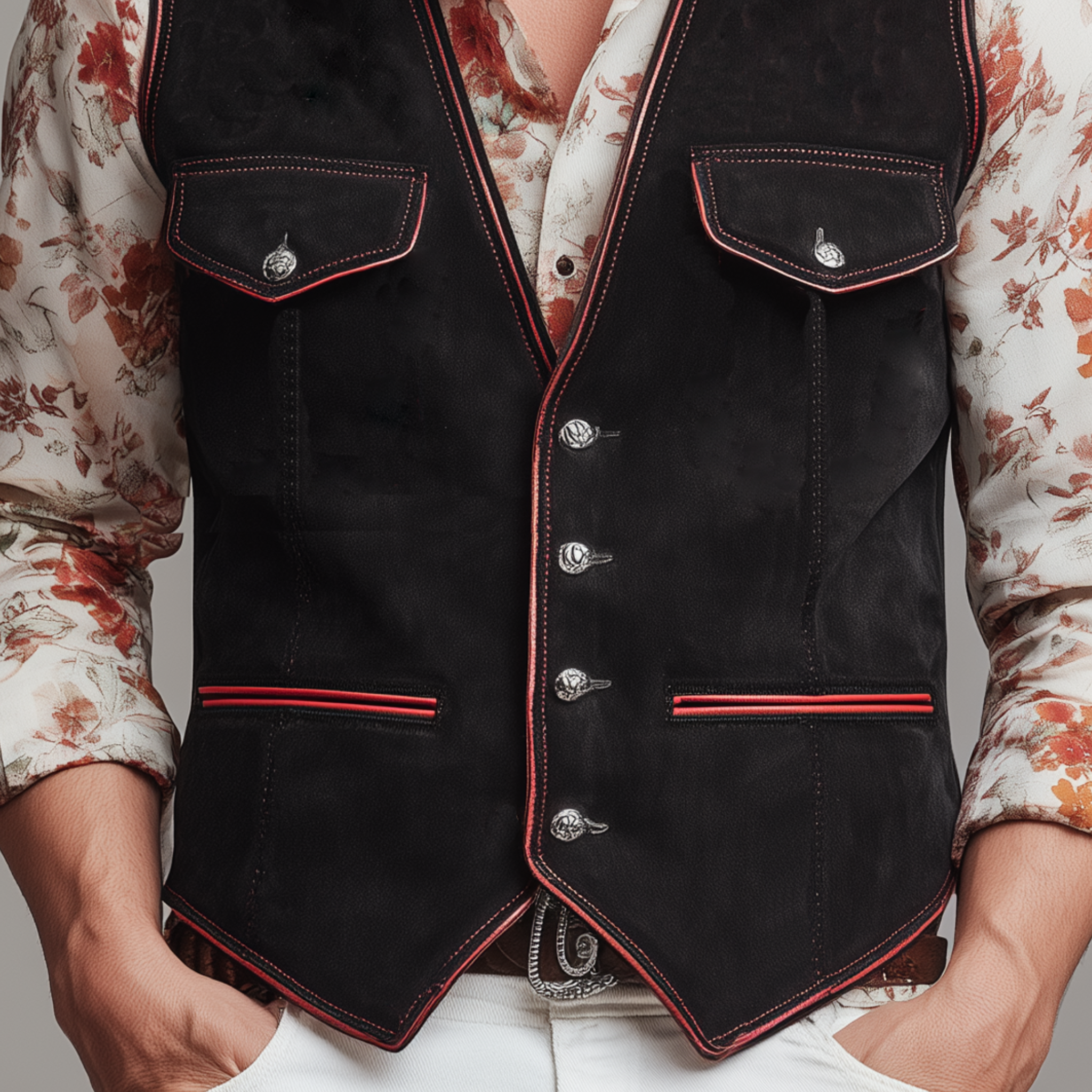Men's Classic Western Casual Tough Suede Vest MTA0898I9K