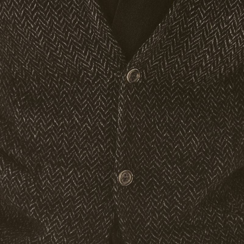 Men's Vintage Herringbone Stand Collar Jacket MTA1395H0P