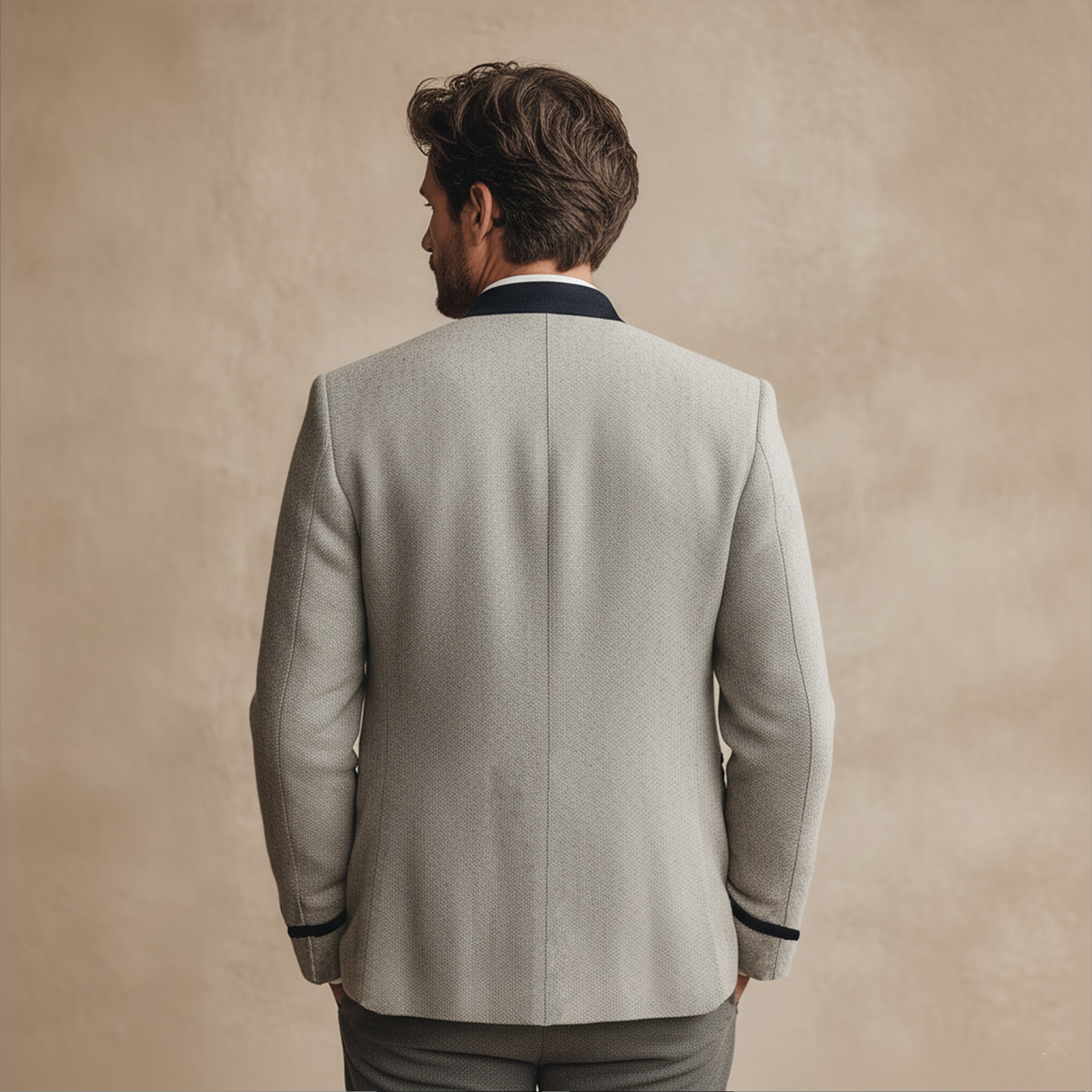 Men's Classic Retro Stand Collar Faux Wool Jacket MTA2374I6K